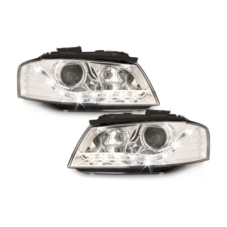  Phares DAYLINE AUDI A3 8P 03-08 Led Drl chrome