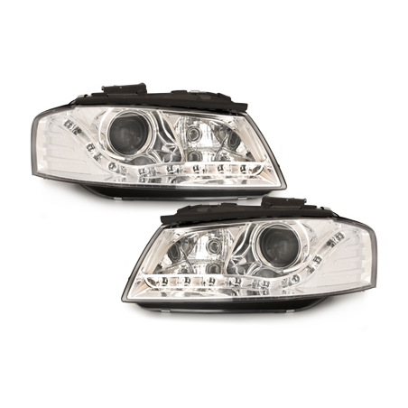  Phares DAYLINE AUDI A3 8P 03-08 Led Drl chrome