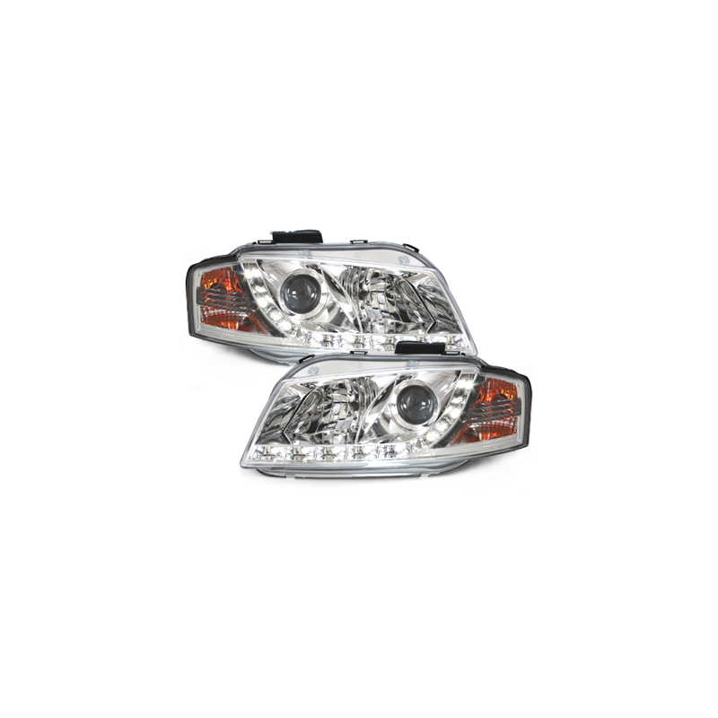  Phares DAYLINE AUDI A3 8P 03-08 Led Drl Chrome