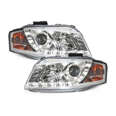  Phares DAYLINE AUDI A3 8P 03-08 Led Drl Chrome