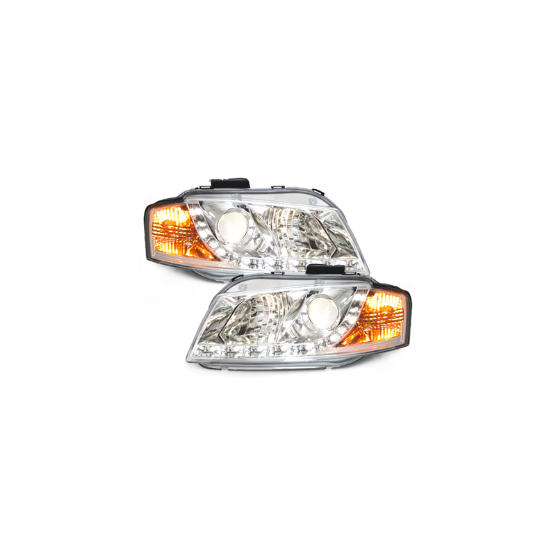  Phares DAYLINE AUDI A3 8P 03-08 Led Drl Chrome