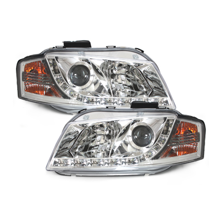  Phares DAYLINE AUDI A3 8P 03-08 Led Drl Chrome