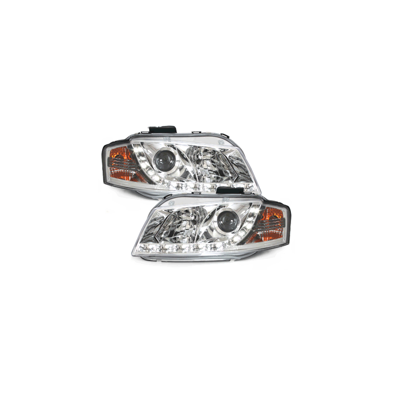  Phares DAYLINE AUDI A3 8P 03-08 Led Drl Chrome