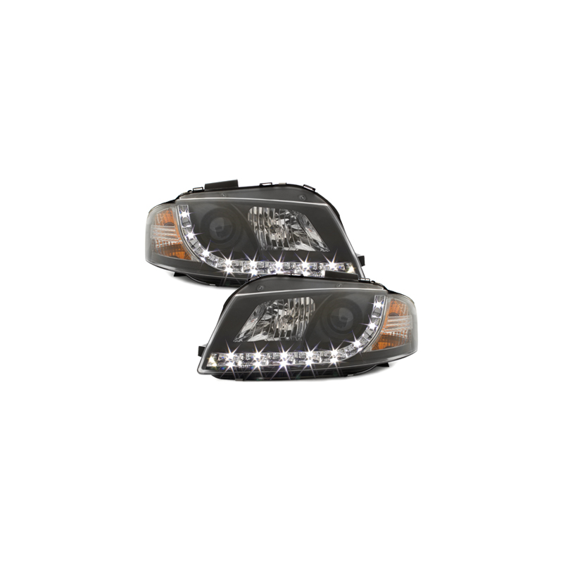  Phares DAYLINE AUDI A3 8P 03-08 Led Drl Noir