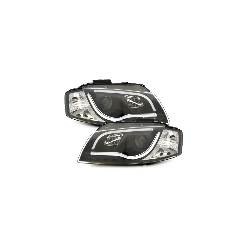 Phares avec feux diurnes AUDI A3 8P 03-08 Noir