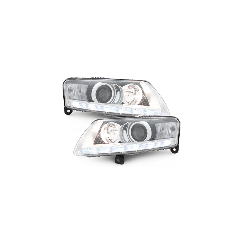 Feux de jour-Phares AUDI A6 4F 04-09 Feux de jour HID chromé