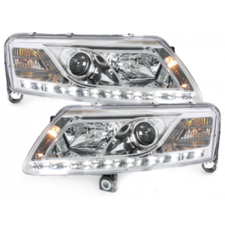  Phares D-LITE AUDI A6 4F 04-07 Led Drl chrome
