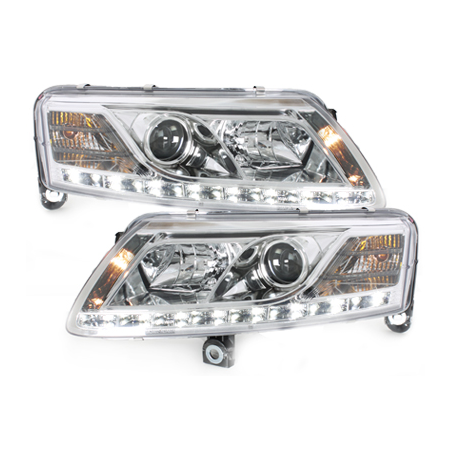  Phares D-LITE AUDI A6 4F 04-07 Led Drl chrome