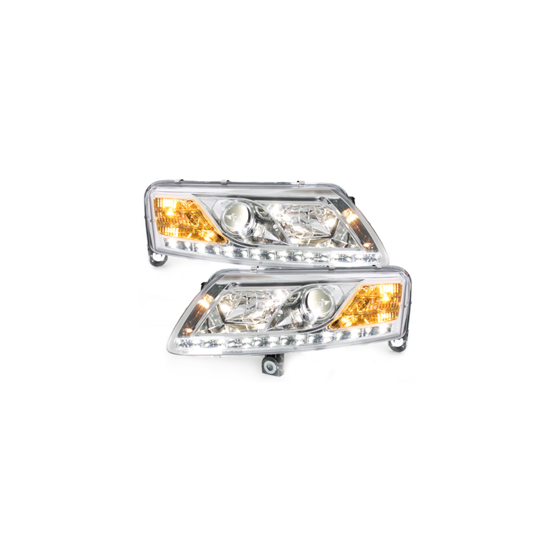  Phares D-LITE AUDI A6 4F 04-07 Led Drl chrome