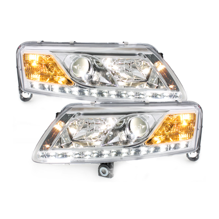  Phares D-LITE AUDI A6 4F 04-07 Led Drl chrome