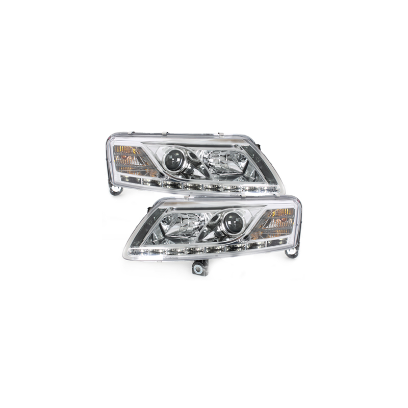  Phares D-LITE AUDI A6 4F 04-07 Led Drl chrome
