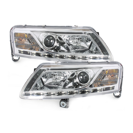  Phares D-LITE AUDI A6 4F 04-07 Led Drl chrome