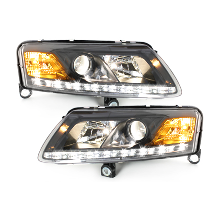  Phares D-LITE AUDI A6 4F 04-07  Led Drl noir