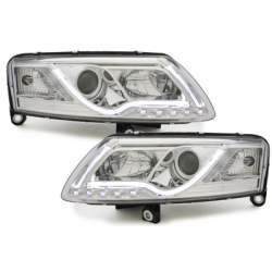 Phares avec feux diurnes AUDI A6 4F 04-07 Chrome