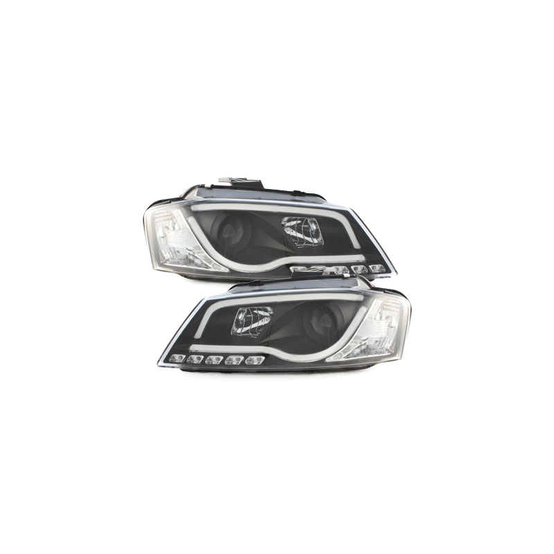  Phares Tube Light AUDI A3 8P Drl noir - R87 - LTI DRAGON LIGHT