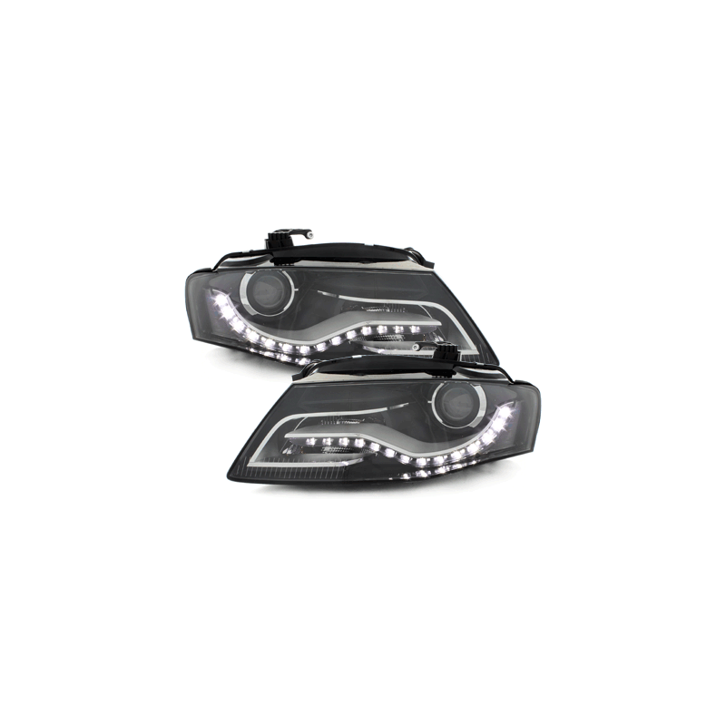 Phares avec feux diurnes AUDI A4 B8 8K Noir