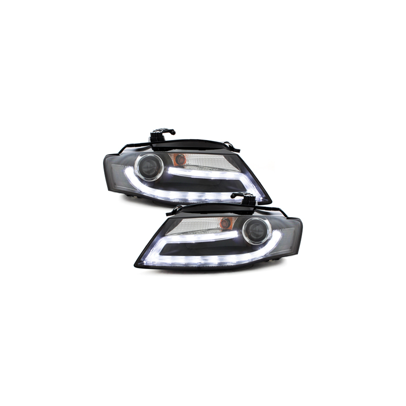 Phares avec feux diurnes AUDI A4 B8 8K Noir