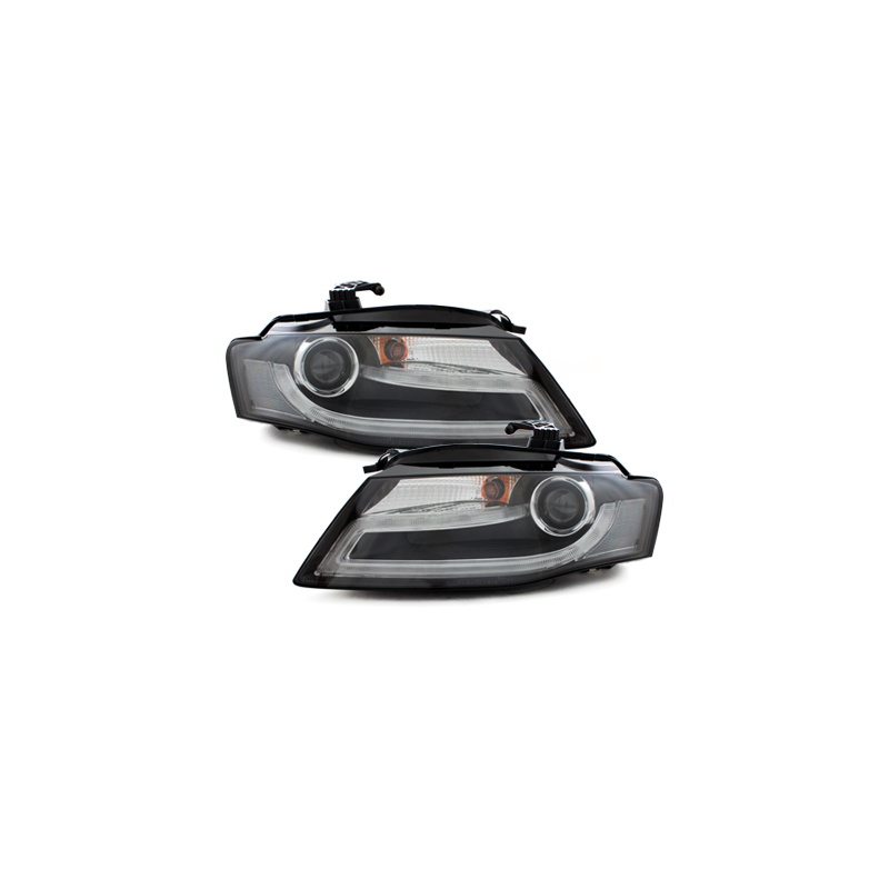 Phares avec feux diurnes AUDI A4 B8 8K Noir