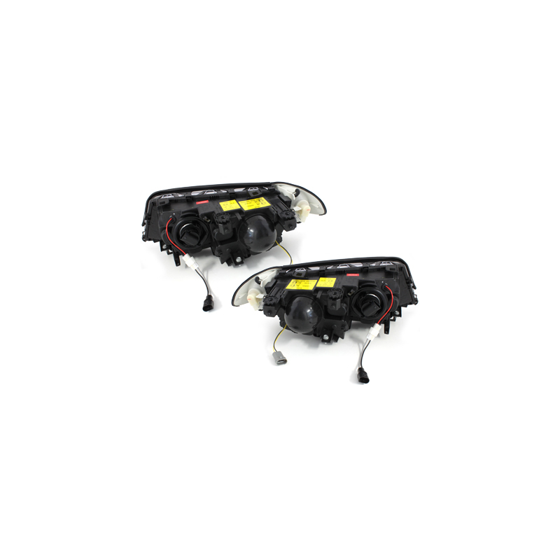 Phares BMW E46 Berline  98-01  avec 2 Anneaux lumineux Angel Eyes  Chrome