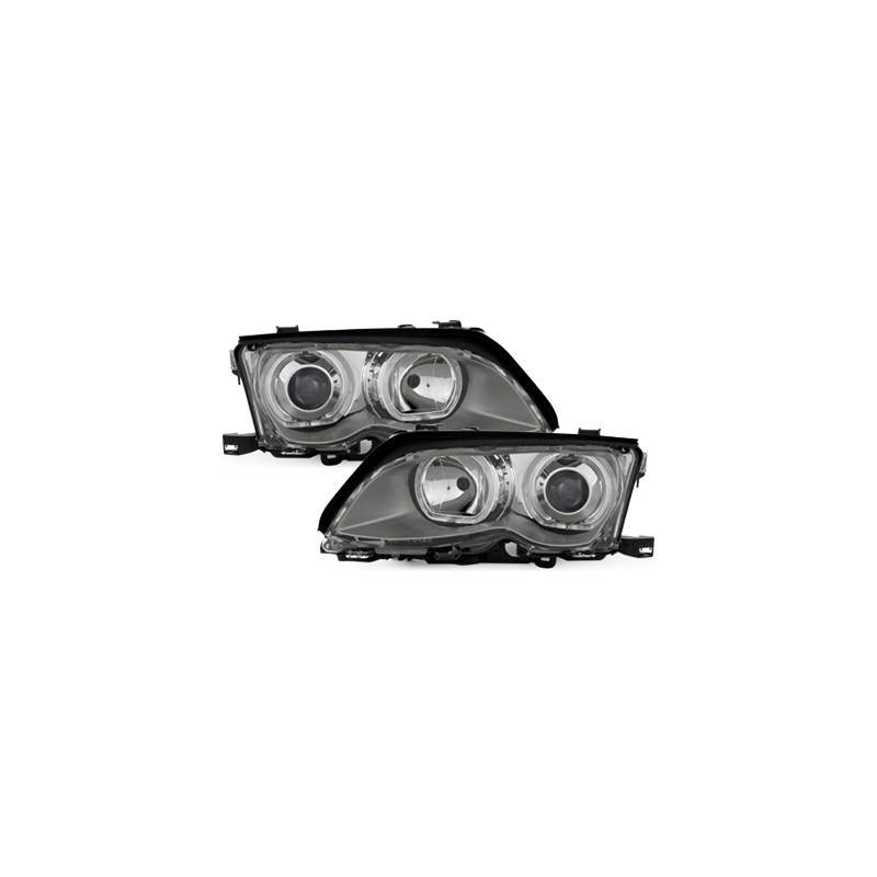 Phares BMW E46 Berline  01-03  Angel Eyes  chromé