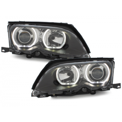 Phares BMW E46 Berline  01-03-2 Angel Eyes Noir