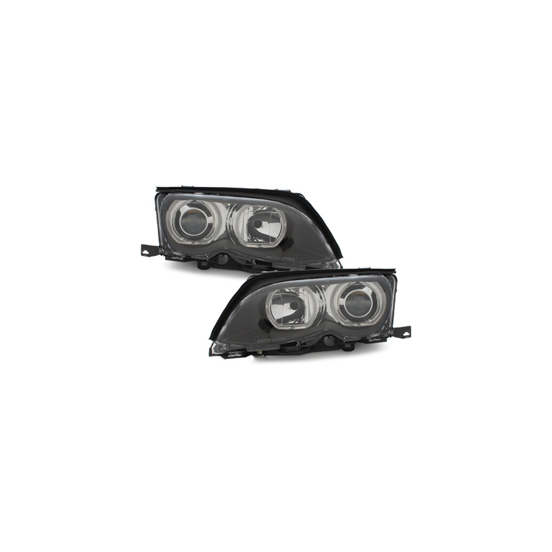 Phares BMW E46 Berline  01-03-2 Angel Eyes Noir