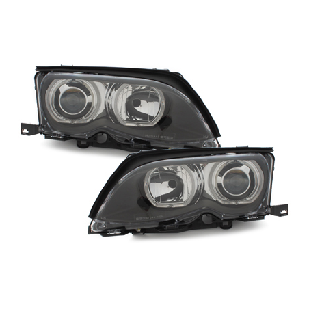 Phares BMW E46 Berline  01-03-2 Angel Eyes Noir