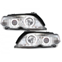 Phares BMW E46 Berline  7er-Look 01-04 _ 2 LED SLR  Chrome
