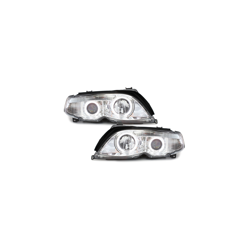 Phares BMW E46 Berline  7er-Look 01-04 _ 2 LED SLR  Chrome