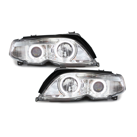 Phares BMW E46 Berline  7er-Look 01-04 _ 2 LED SLR  Chrome