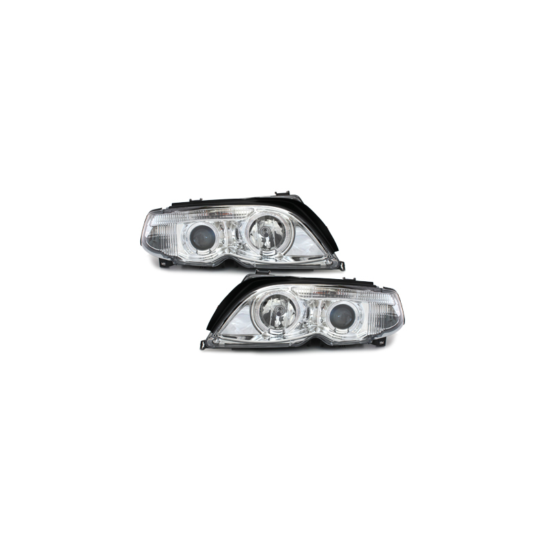Phares BMW E46 Berline  7er-Look 01-04 _ 2 LED SLR  Chrome
