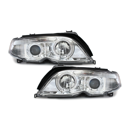 Phares BMW E46 Berline  7er-Look 01-04 _ 2 LED SLR  Chrome