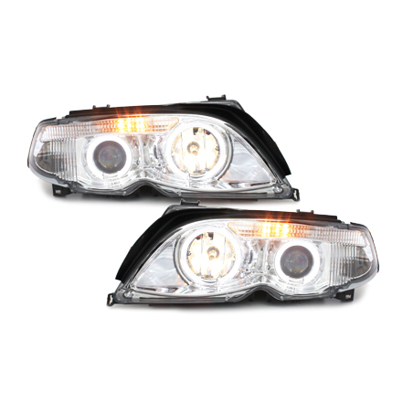 Phares BMW E46 Berline  7er-Look 01-04 _ 2 LED SLR  Chrome