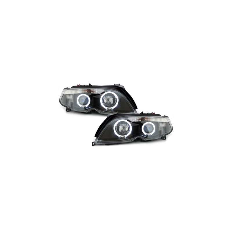 Phares BMW E46 Berline  7er-Look 01-04 _ 2 LED SLR  Noir