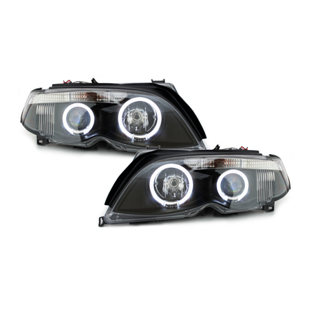 Phares BMW E46 Berline  7er-Look 01-04 _ 2 LED SLR  Noir