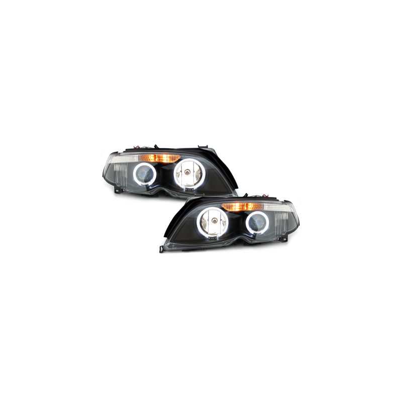 Phares BMW E46 Berline  7er-Look 01-04 _ 2 LED SLR  Noir