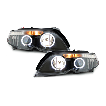 Phares BMW E46 Berline  7er-Look 01-04 _ 2 LED SLR  Noir