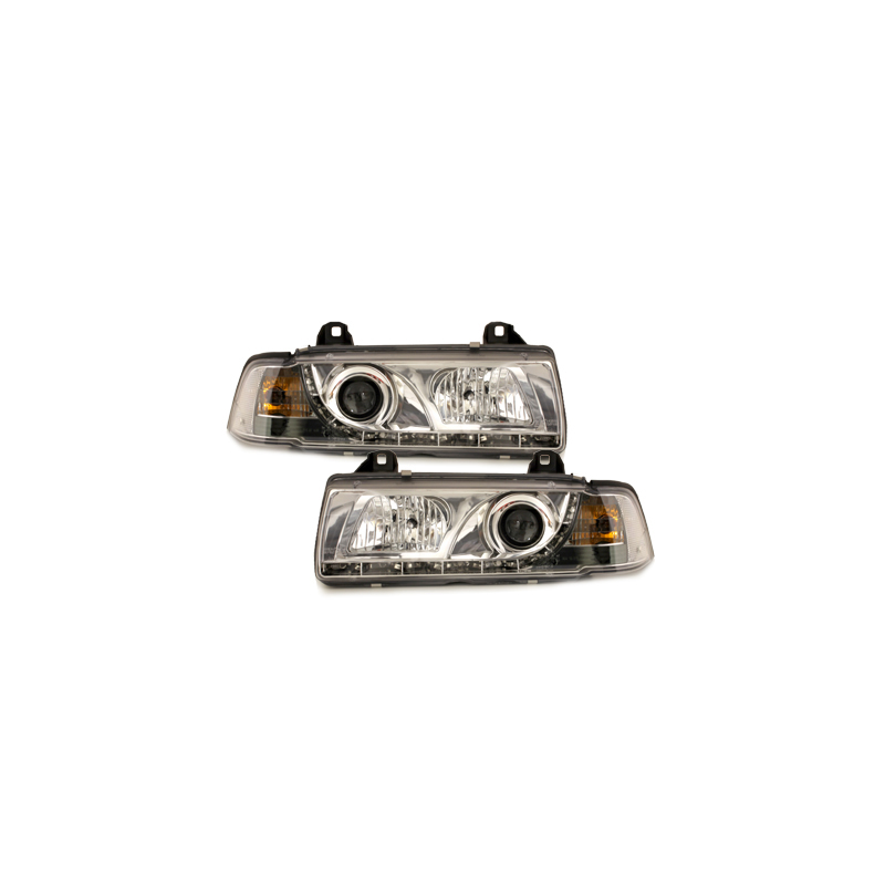 Phares BMW E36 Coupé 92-98  avec Feux Diurne Led  Chrome