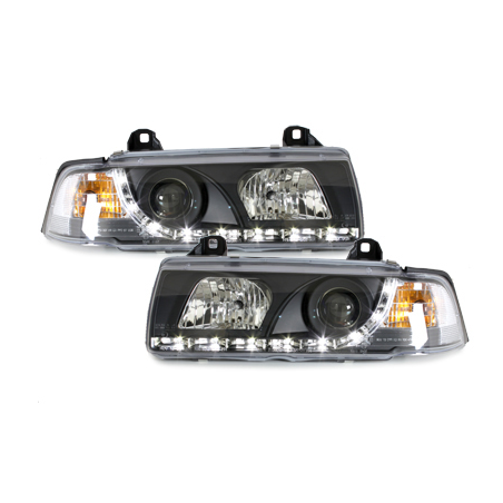  Phares Phares D-LITE BMW E36 Coupé 92-98 Led Drl noir