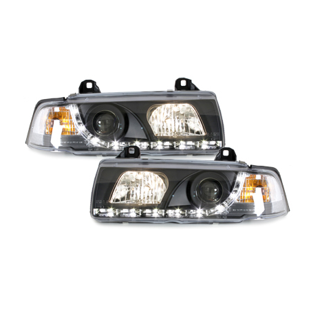  Phares Phares D-LITE BMW E36 Coupé 92-98 Led Drl noir