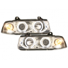 Phares BMW E36 Berline 7.92-3.98 avec anneaux lumineux angel eyes CCFL Chrome Phares BMW E36 Berline 7.92-3.98 avec anneaux lumineux angel eyes CCFL Chrome