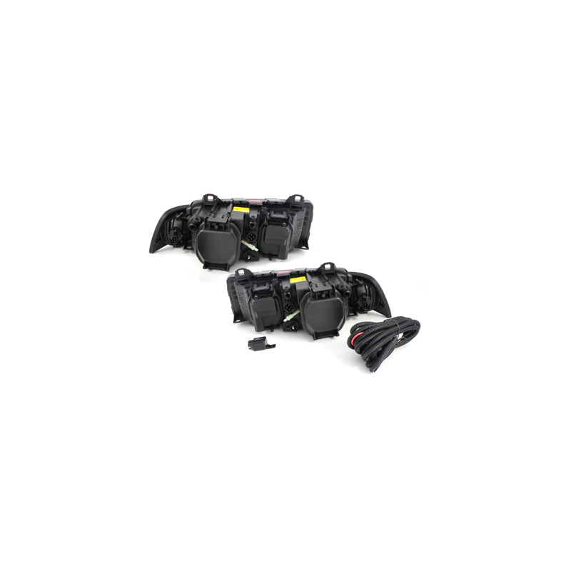 Phares BMW E36 Berline  92-98  avec 2 Anneaux lumineux Angel Eyes  Noir