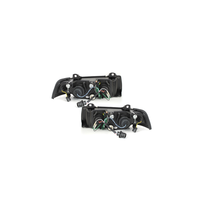 Phares DAYLINE BMW E36 Berline  92-98  avec feux diurne LED  Noir