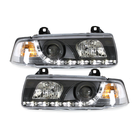  Phares Phares D-LITE BMW E36 Berline  92-98 Led Drl noir