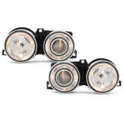 Phares BMW E30 09.87-10.90  avec anneaux lumineux  Chrome