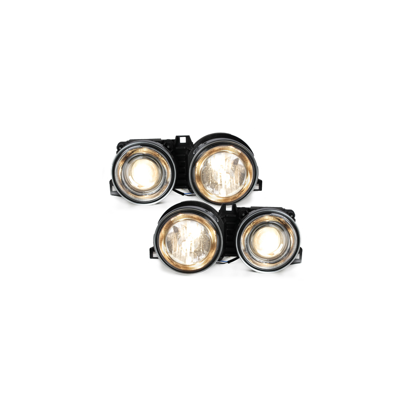 Phares BMW E30 83-87  avec 2 Anneaux lumineux Angel Eyes  Chrome
