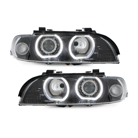 Phares BMW E39 5er 95-00-2 LED Angel Eyes  Xénon - Noir