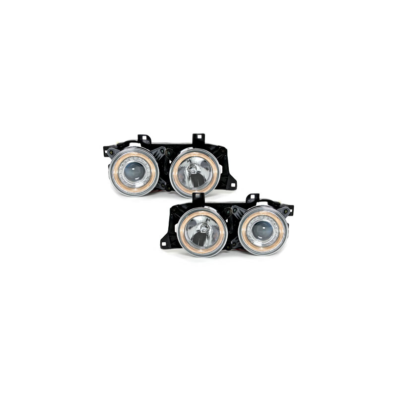 Phares BMW E32/34 5/7er 88-92_2 Angel Eyes Chrome