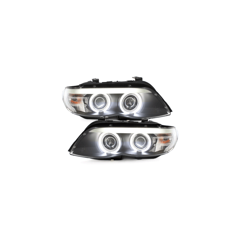 Phares CCFL BMW X5 04-06, E53 Angel Eyes  Noir
