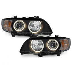 Phares BMW X5 99-03 E53_HID_2 Angel Eyes-Noir